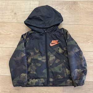 Nike Black and Camo fleece lined Jacket with Orange Logo